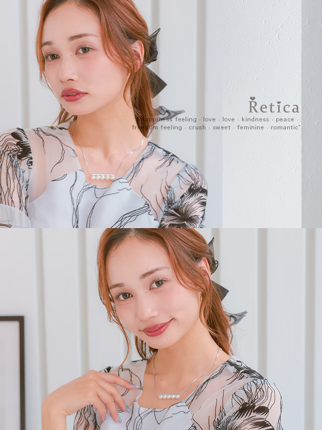 ラインパールスネークチェーンネックレスのイメージ画像1