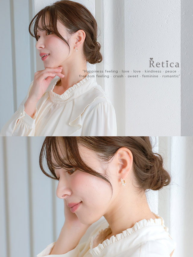 絡まりパールフープピアスのイメージ画像