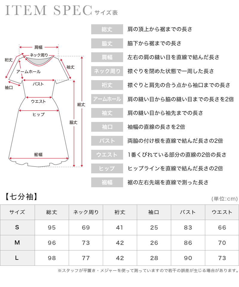 ウエスト切替ドッキングフレアワンピース半袖ウエスト切替ドッキングフレアワンピースプチプラパーティードレスのサイズ表