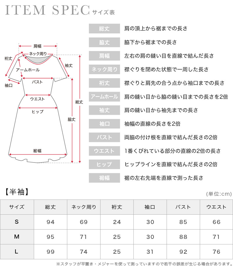 ウエスト切替ドッキングフレアワンピース半袖ウエスト切替ドッキングフレアワンピースプチプラパーティードレスのサイズ表