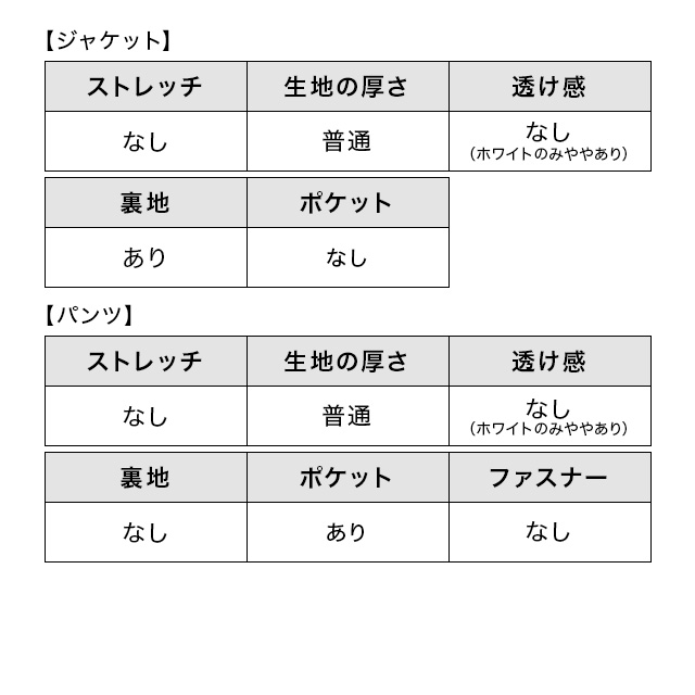 Vカラーペプラムジャケット×テーパードパンツセットアップセレモニースーツのサイズ表