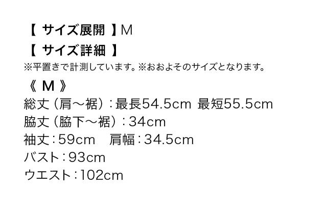 ボウタイ長袖シフォンフォーマルブラウスのスペック表