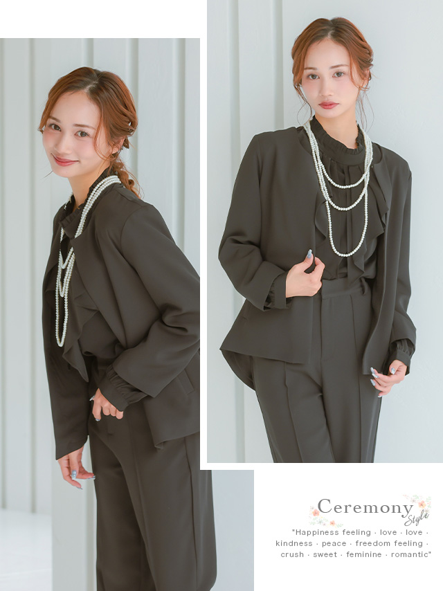 カシュクールデザインハイウエスト切り替えパーティードレスのイメージ画像2