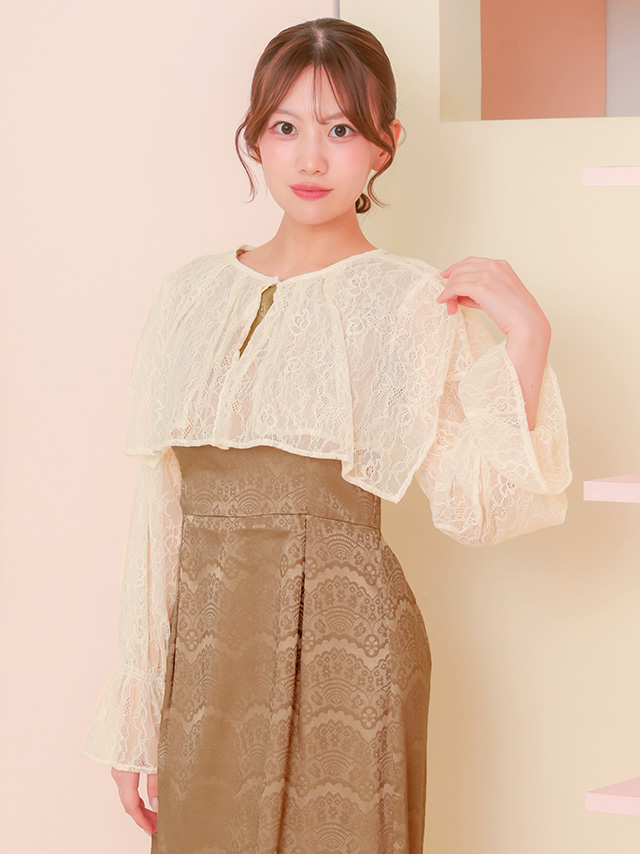 フリルレースフェミニンボレロのフロント画像