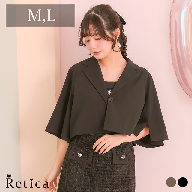 ブローチ付きワンボタンボレロのメイン画1