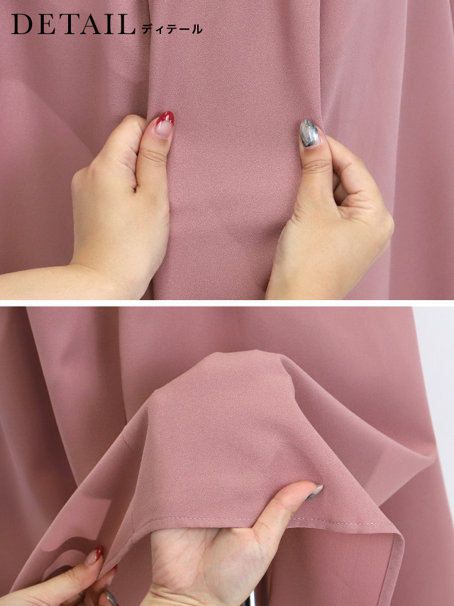 シャーリングXシルエットパーティードレスの商品詳細2