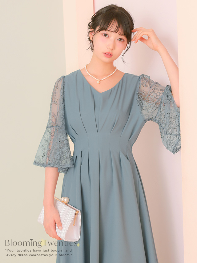 シャーリングXシルエットパーティードレスのイメージ画像2