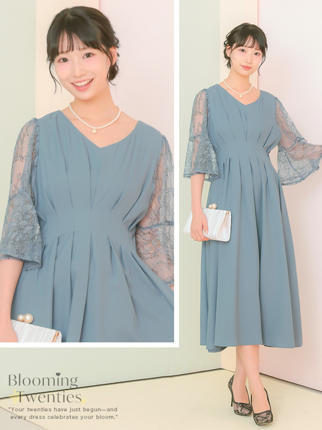 シャーリングXシルエットパーティードレスのイメージ画像3