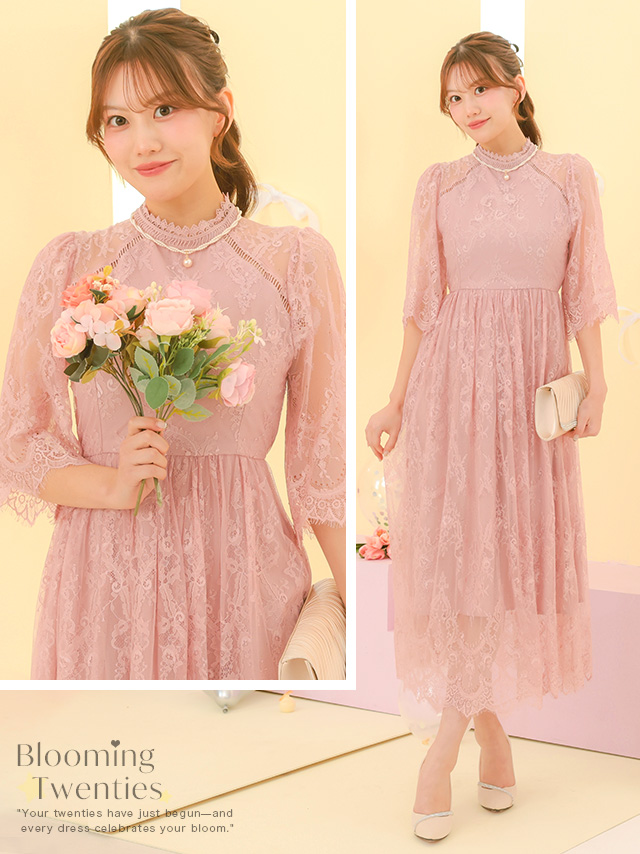 カシュクールデザインハイウエスト切り替えパーティードレスのイメージ画像2