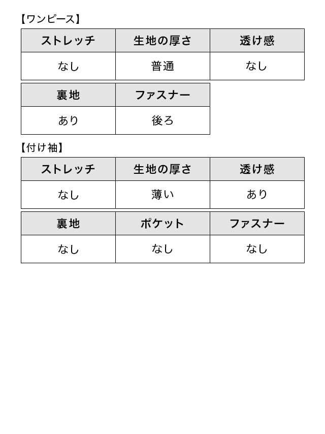ビッグリボンボレロ×ワンピースパーティードレスのサイズ表