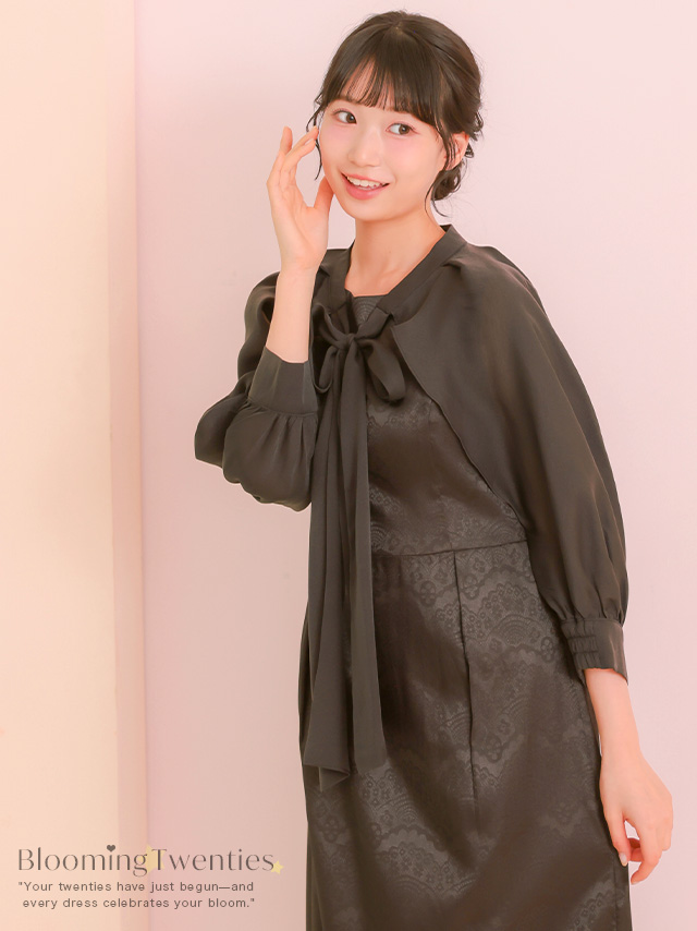 ビッグリボンボレロ×ワンピースパーティードレスのイメージ画像1