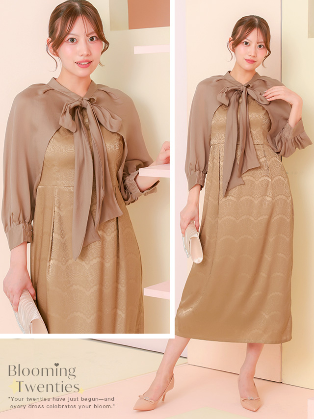 レース模様セパレートタイプパーティードレスのイメージ画像2