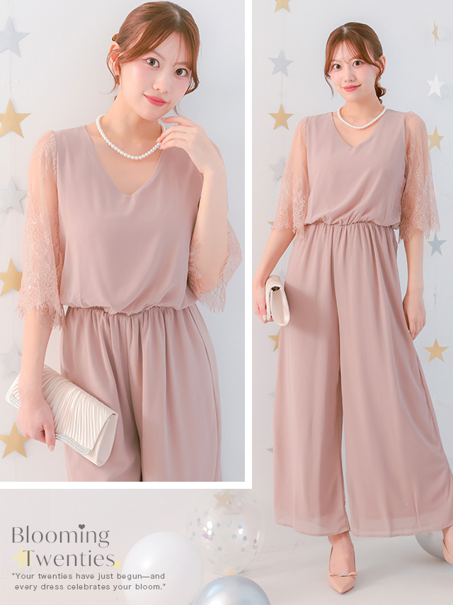 カシュクールデザインハイウエスト切り替えパーティードレスのイメージ画像2