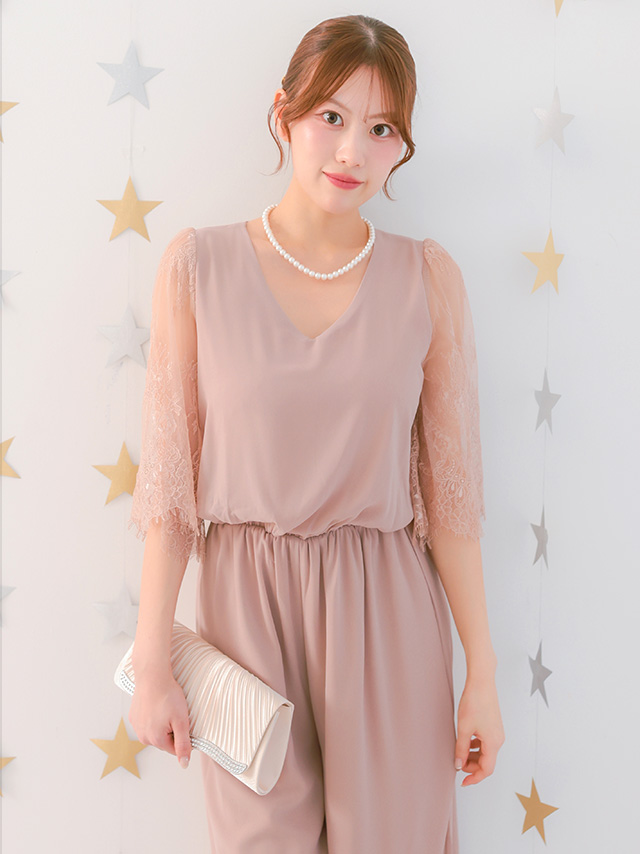 カシュクールデザインハイウエスト切り替えパーティードレスのイメージ画像3