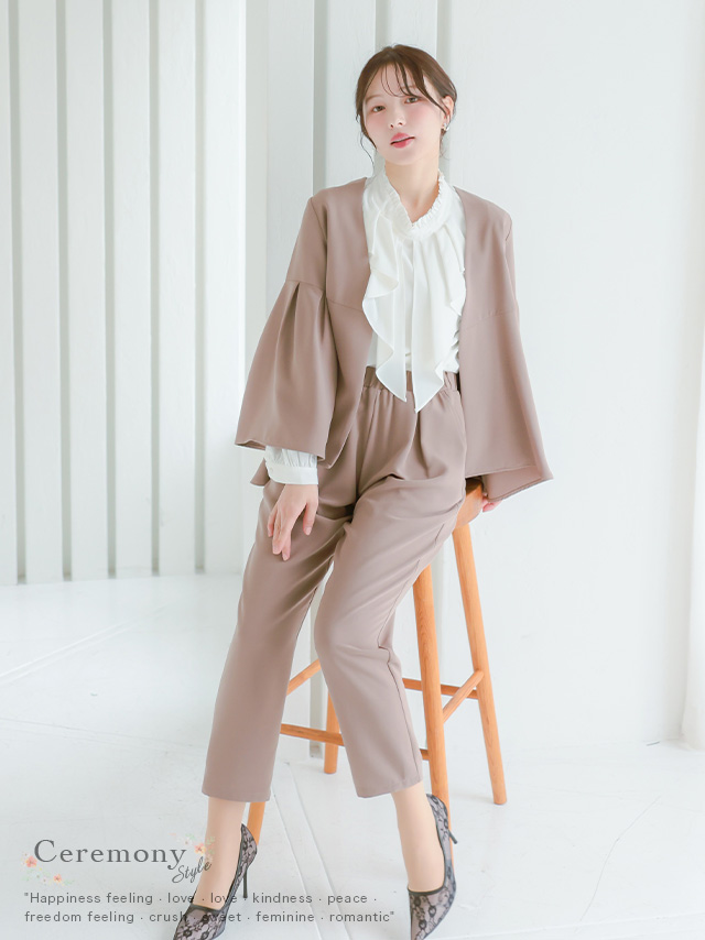 フレアスリーブジャケットセットアップセレモニースーツのイメージ画像1