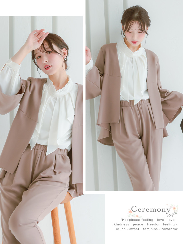 フレアスリーブジャケットセットアップセレモニースーツのイメージ画像2