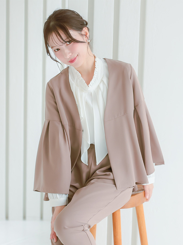 フレアスリーブジャケットセットアップセレモニースーツのイメージ画像3