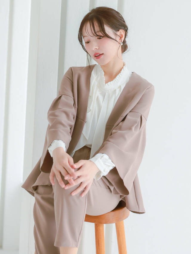 フレアスリーブジャケットセットアップセレモニースーツのイメージ画像3