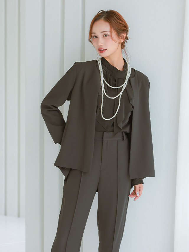 フレアスリーブジャケットセットアップセレモニースーツのイメージ画像3