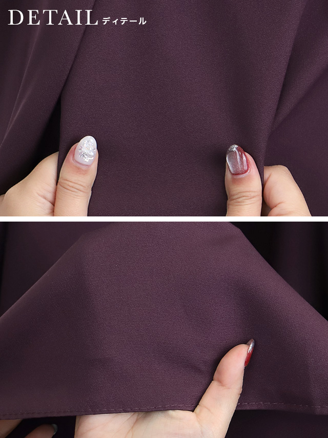 スパンコール花刺繍立体スリーブAラインパーティードレス 結婚式 二次会の商品詳細2