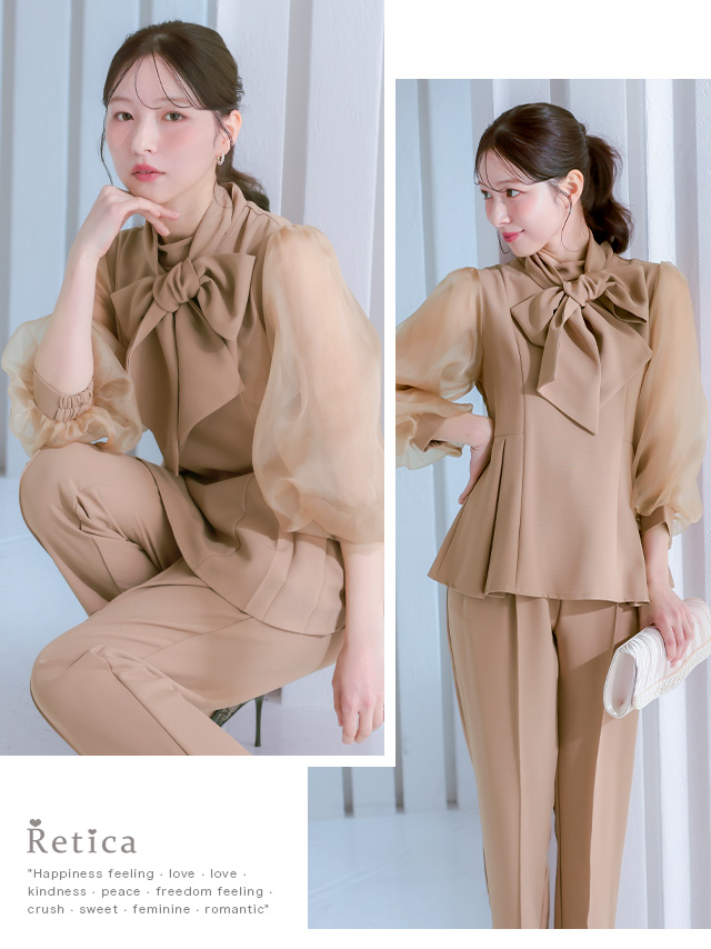 カシュクールデザインハイウエスト切り替えパーティードレスのイメージ画像2