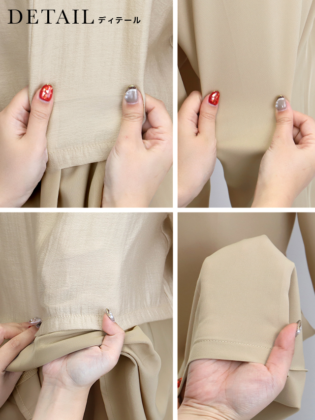 レースネックフレアペプラムセパレートパンツドレスの商品詳細2