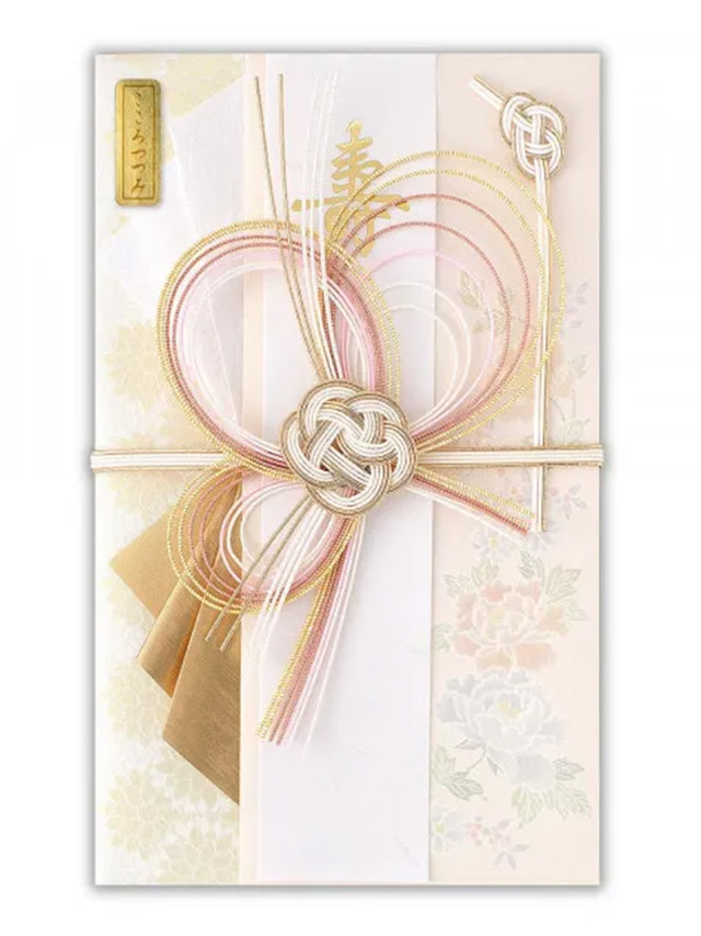 薄ピンク地エンボス加工牡丹柄ご祝儀袋のイメージ画像1