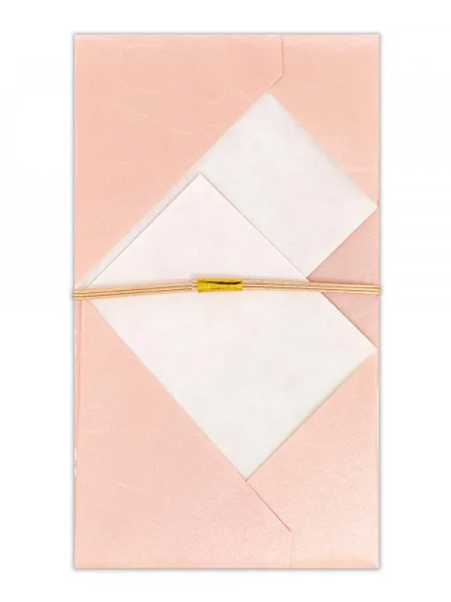 ピンク地に花柄パールリボン付きご祝儀袋のイメージ画像2