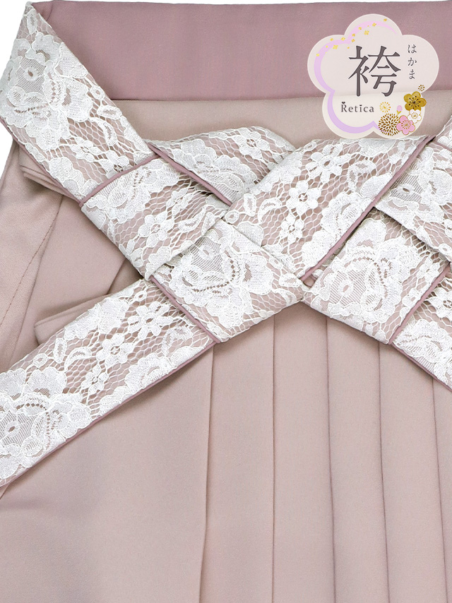 白地に牡丹花柄紐レース袴3点セットの商品詳細2