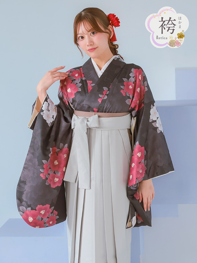 選べるニュアンスカラーはかま3点セットの聖菜ちゃんフロントバック画像