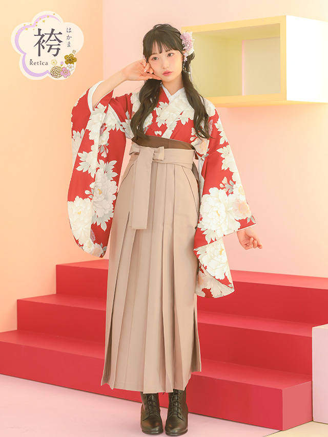 選べるニュアンスカラーはかま3点セットの聖菜ちゃんフロントバック画像