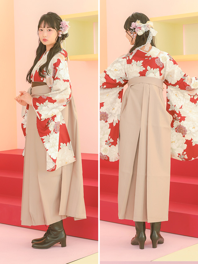 選べるニュアンスカラーはかま3点セットのももあちゃんイメージ画像