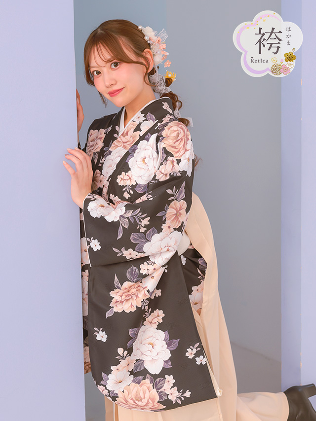 選べるニュアンスカラーはかま3点セットのりせりちゃんイメージト画像