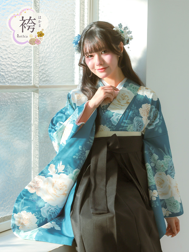 選べるニュアンスカラーはかま3点セットの聖菜ちゃんフロントバック画像