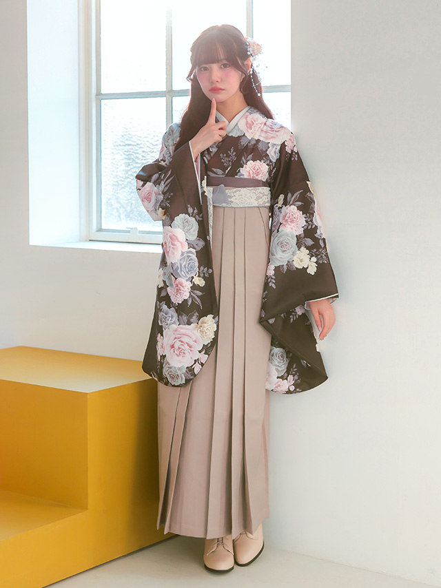 選べるニュアンスカラーはかま3点セットのりせりちゃんフロントバック画像