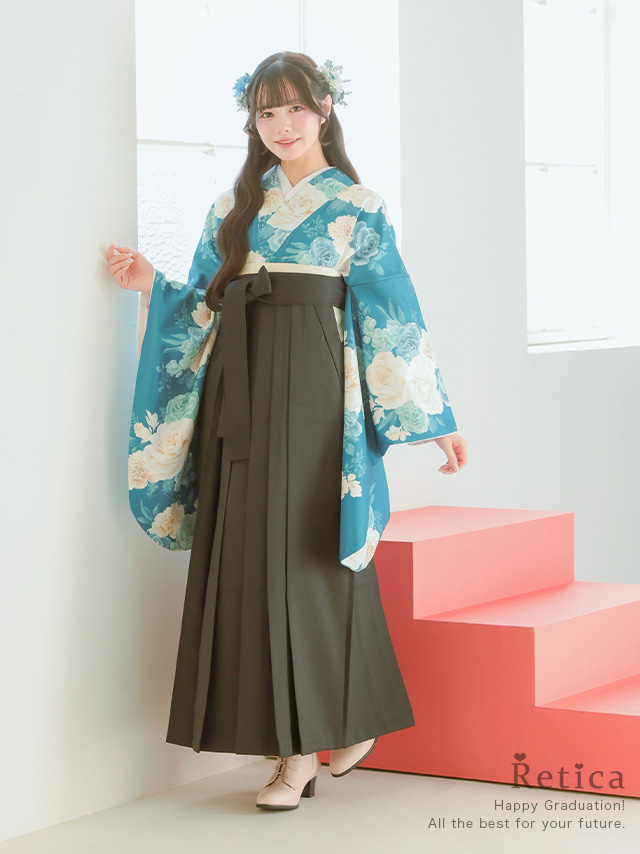 カシュクールデザインハイウエスト切り替えパーティードレスのフロント画像