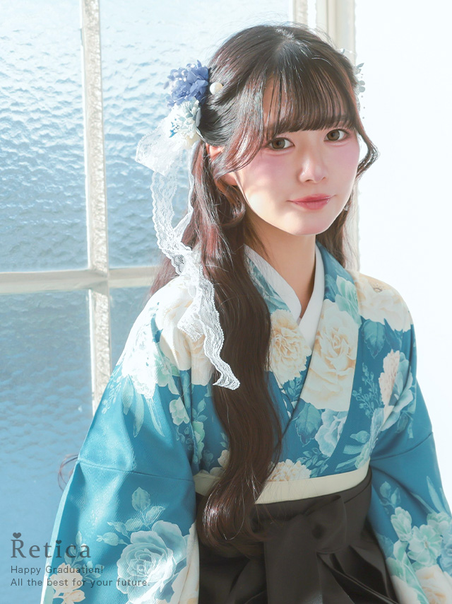 レースリボン×パステル花ヘアアクセサリー11点セット袴・振袖・浴衣対応のイメージ画像