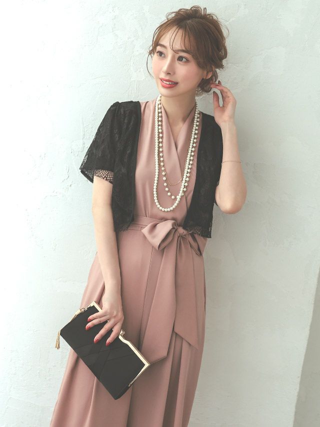 レース×シフォンリバーシブルフレアスリーブボレロのメイン画像