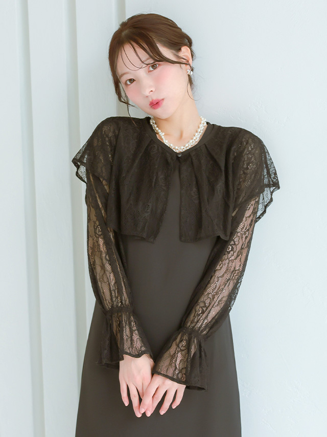 フリルレースフェミニンボレロのフロント画像3