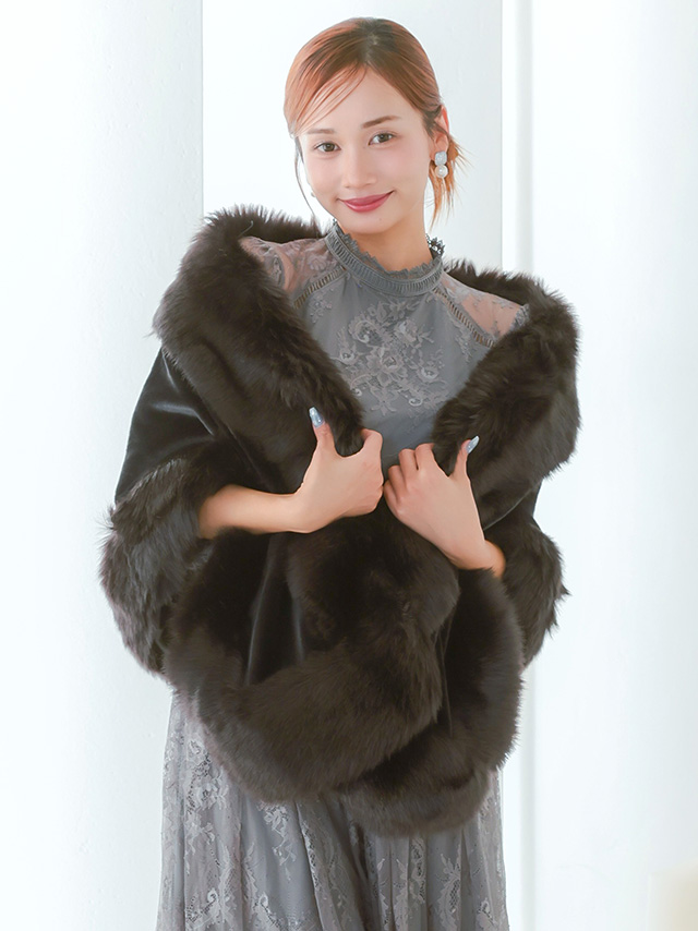 カシュクールデザインハイウエスト切り替えパーティードレスのイメージ画像3