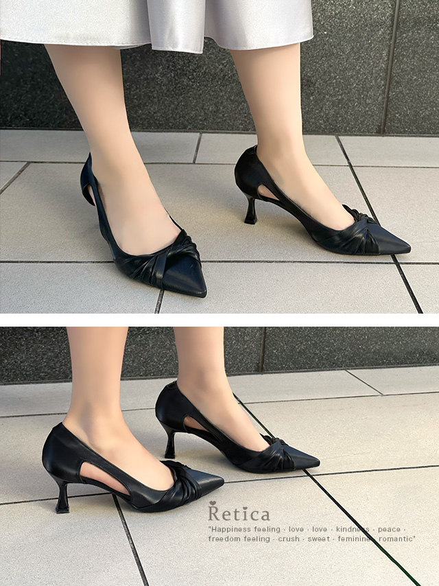 サイドオープンツイストリボンパンプスイメージ画像1