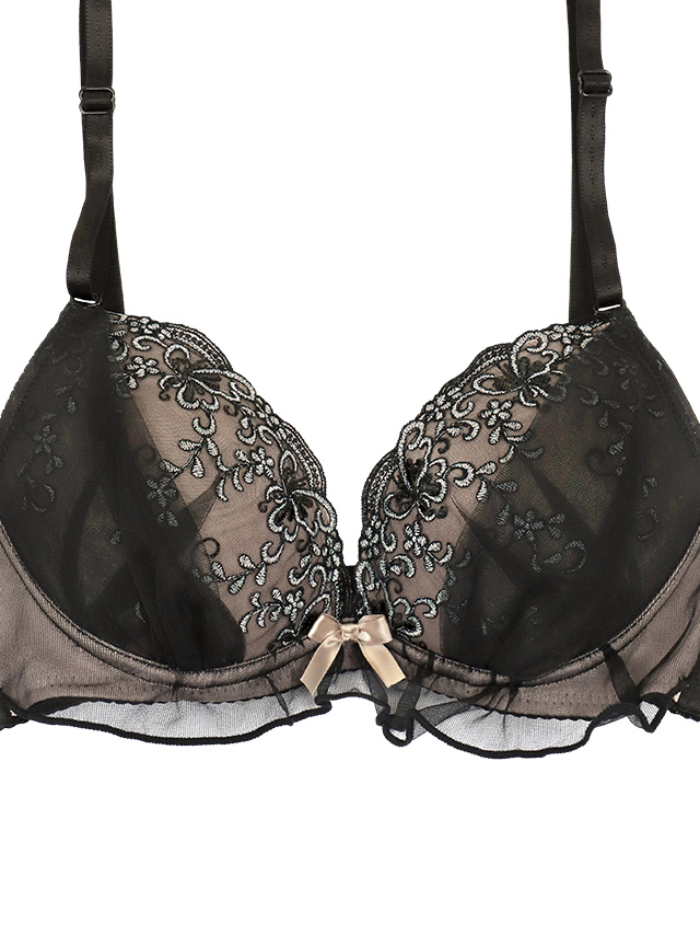 小花柄リボンフリルカップブラジャー＆ショーツセットのディティール画像3