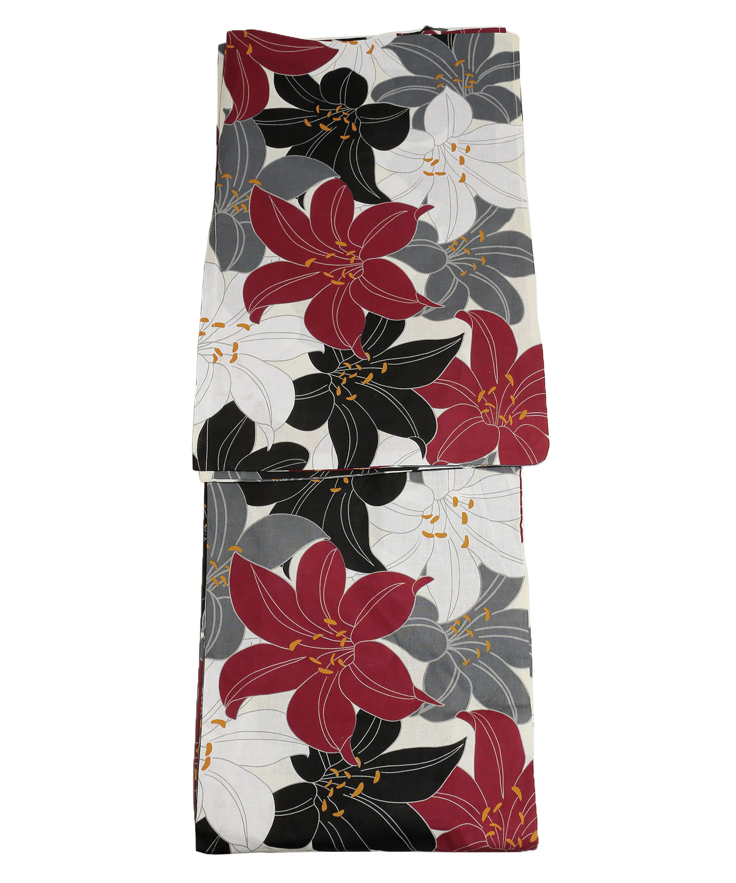 大人レトロな華やか百合柄 浴衣2点セットのディテール画像1