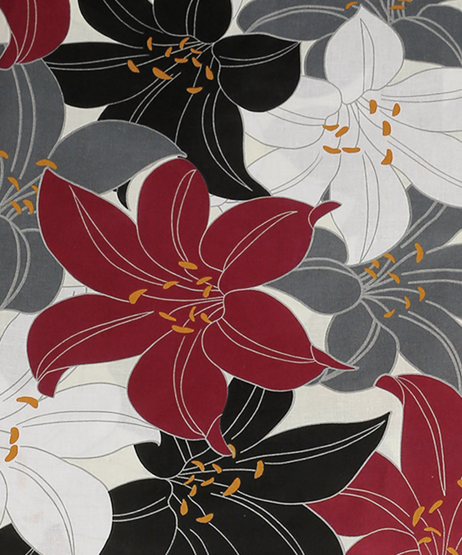 大人レトロな華やか百合柄 浴衣2点セットのディテール画像2