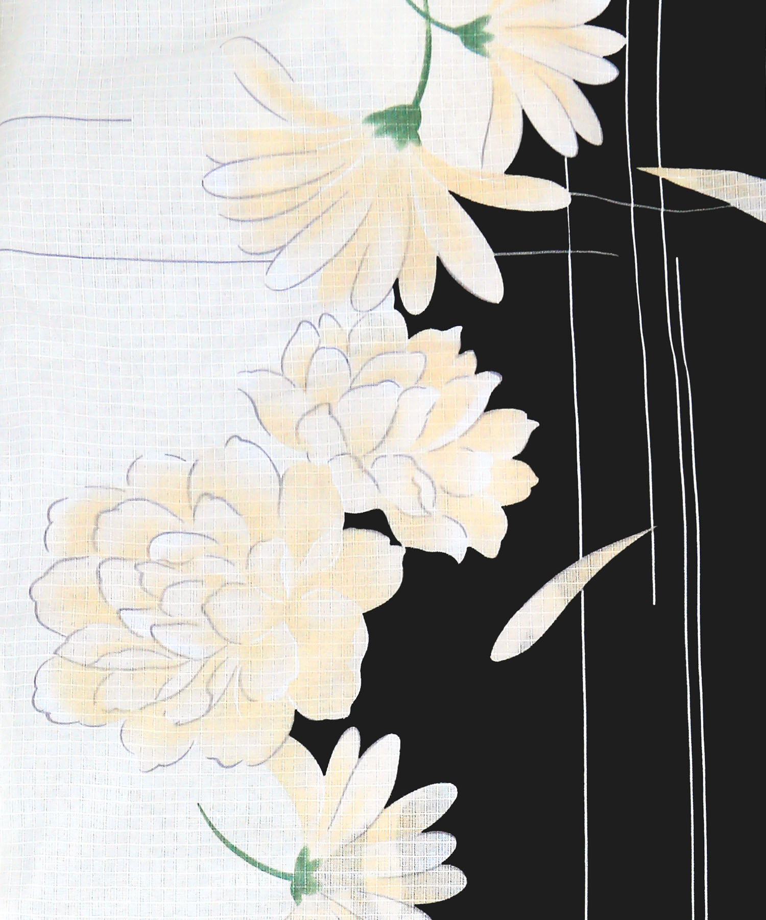 粋な白牡丹柄 浴衣2点セットのディテール画像2