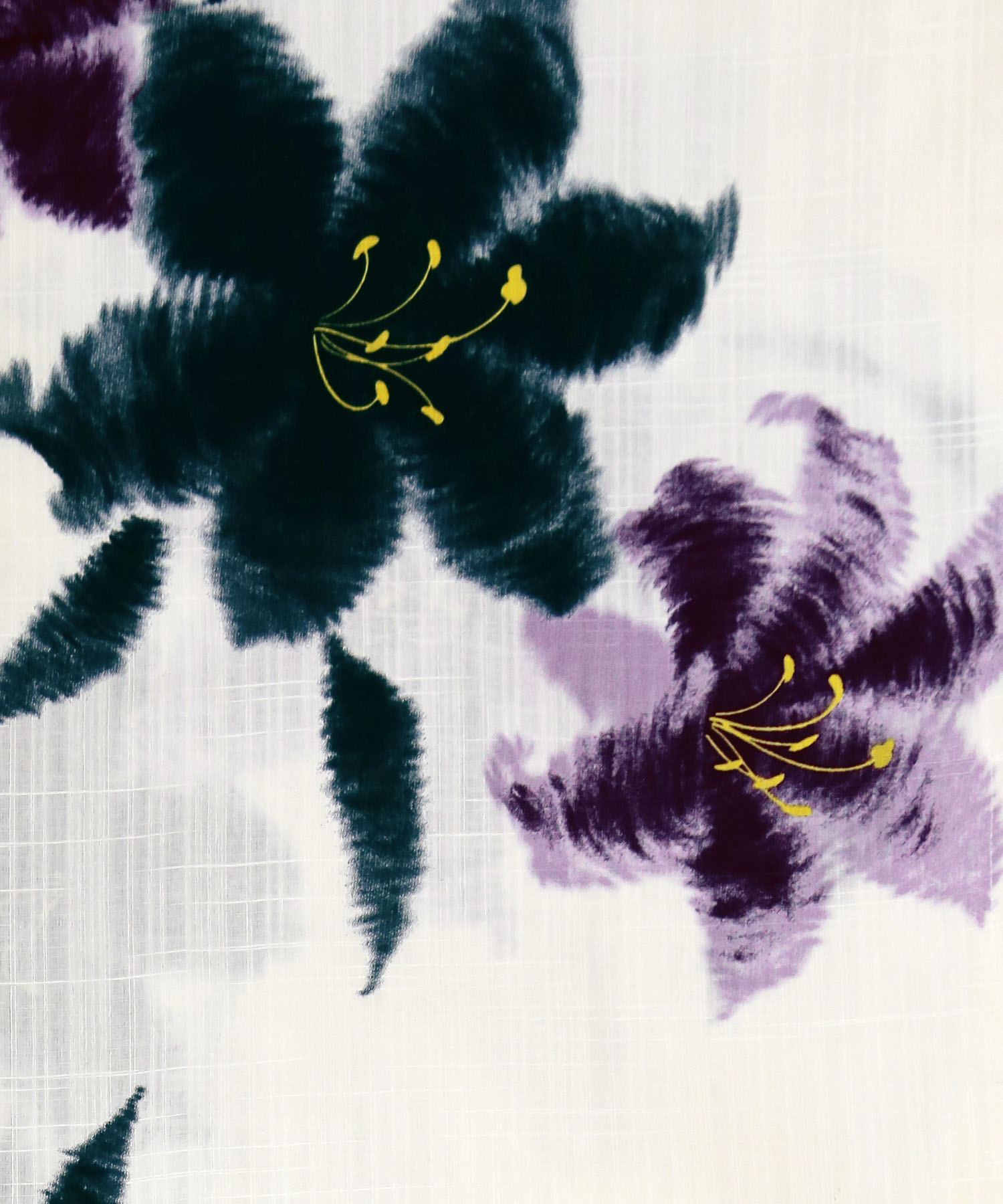 水彩百合の粋な白地浴衣 浴衣2点セットのディテール画像2