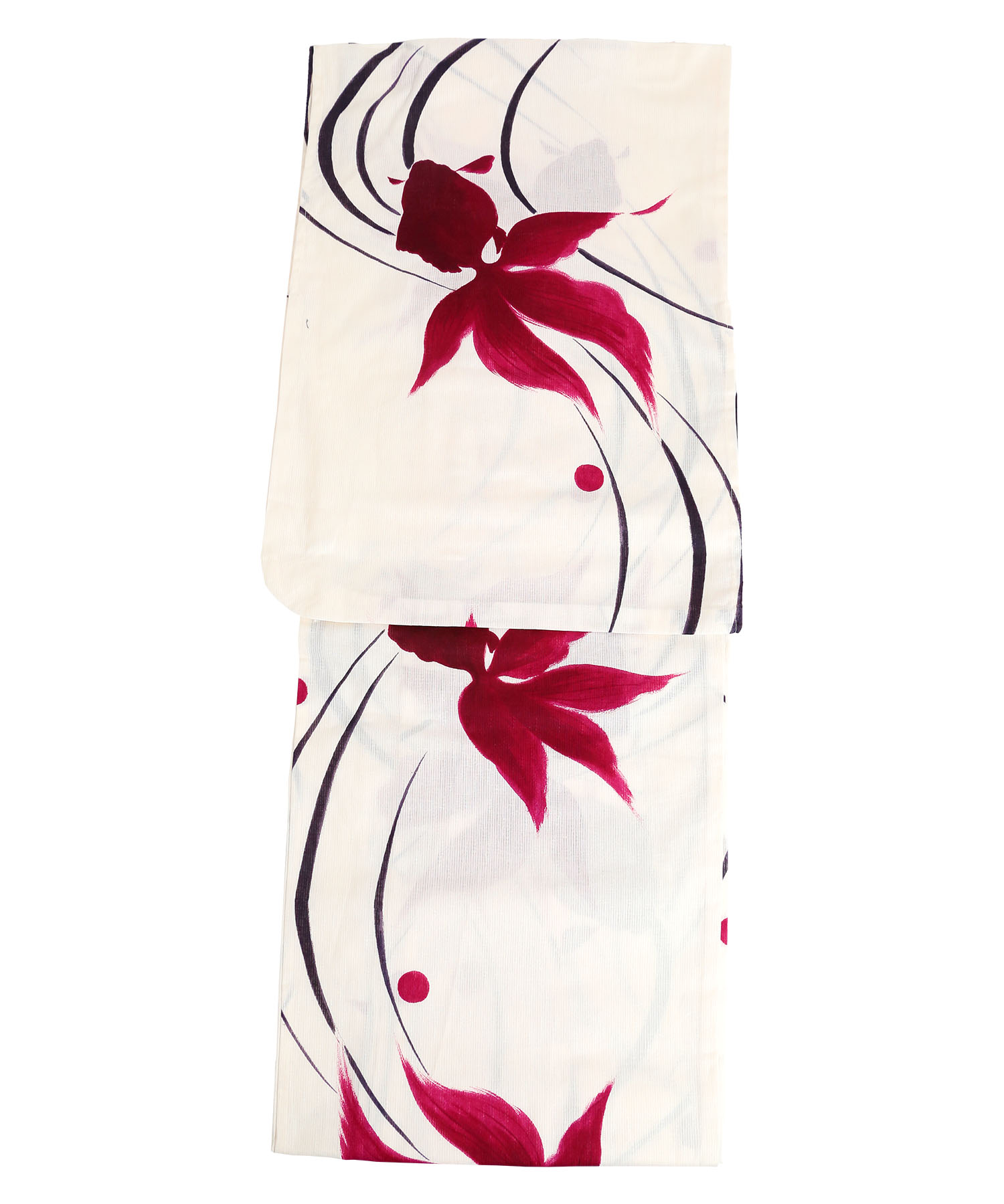 流水紋と水彩金魚柄 クリーム地浴衣 浴衣2点セットのディテール画像1