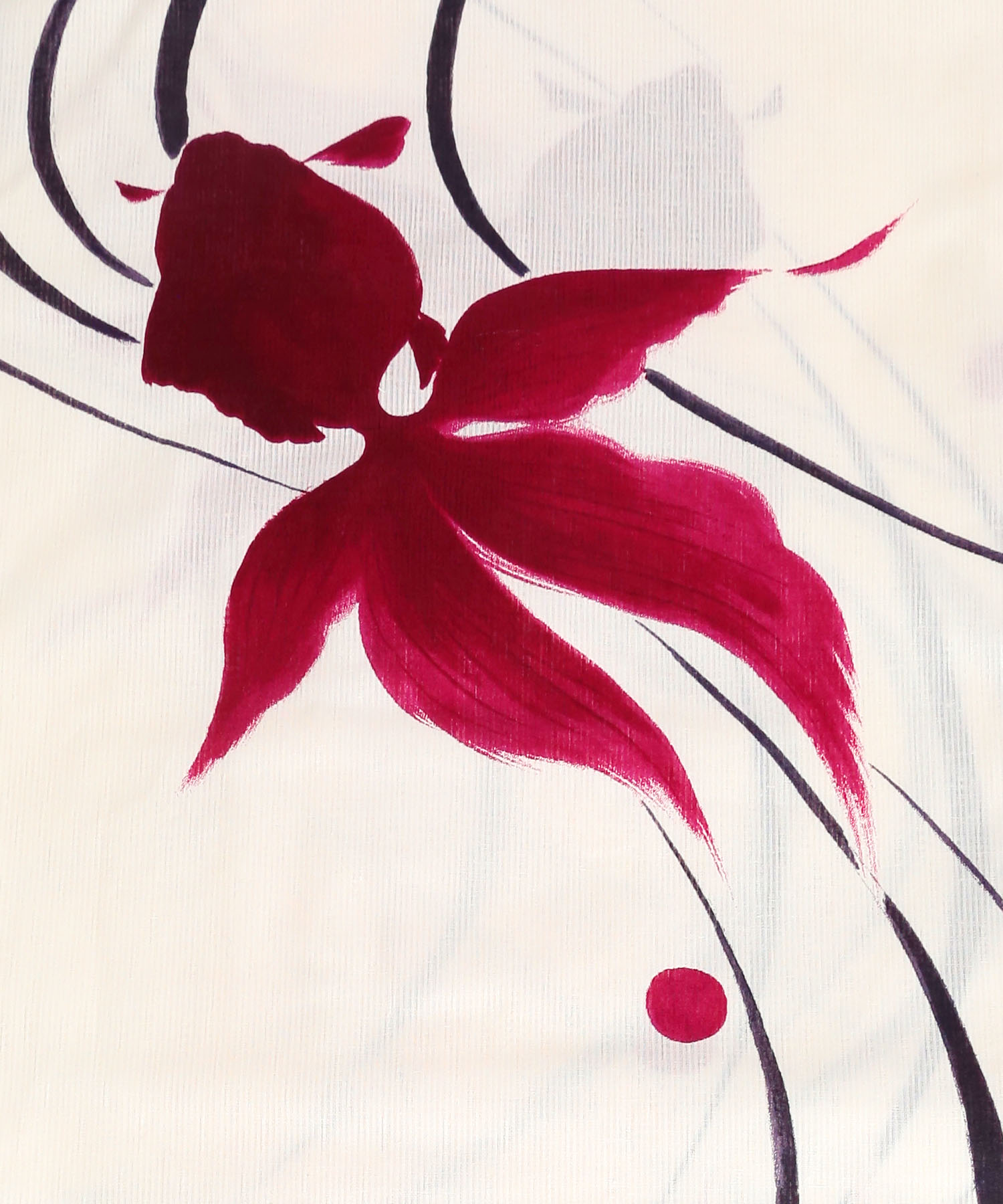 流水紋と水彩金魚柄 クリーム地浴衣 浴衣2点セットのディテール画像2