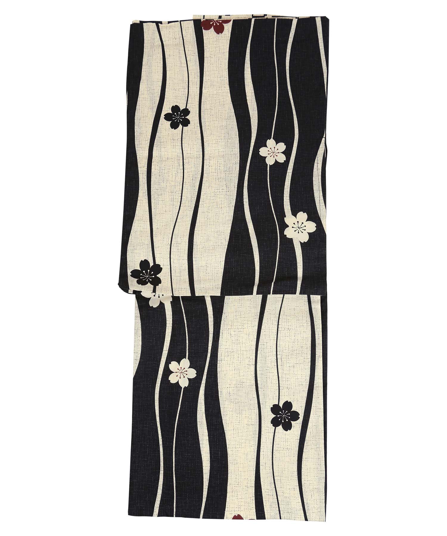 流水紋と水彩金魚柄 クリーム地浴衣 浴衣2点セットのディテール画像1