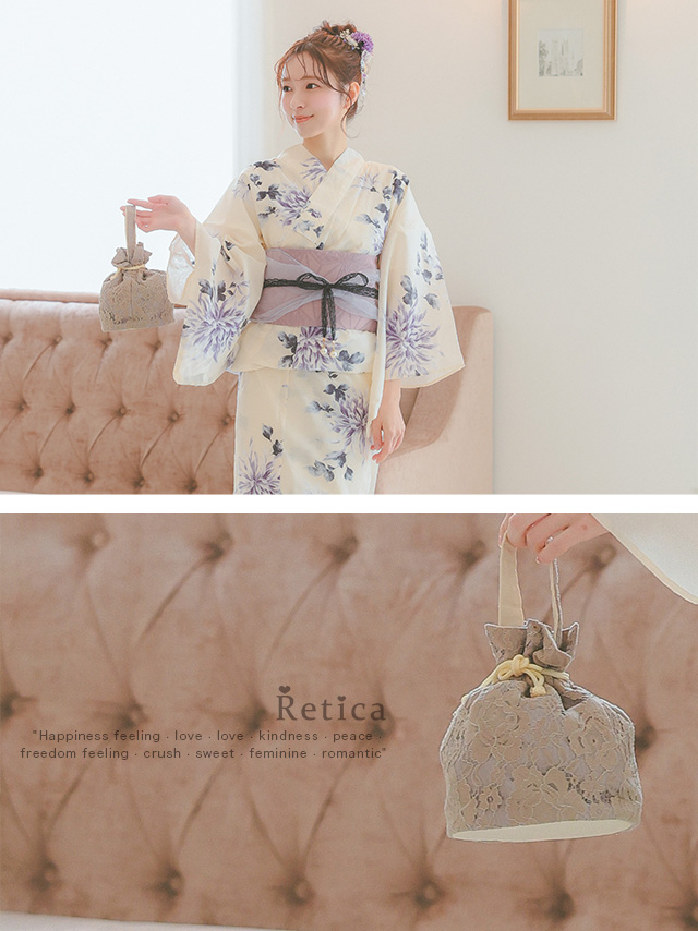 ふんわり巾着レースバッグのディティール画像3